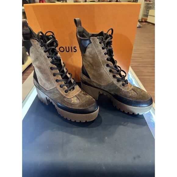 LOUIS VUITTON LAUREATE DESERT PLATFORM BOOT BEIGE/MONOGRAM LS(342248) - Picture 4 of 10